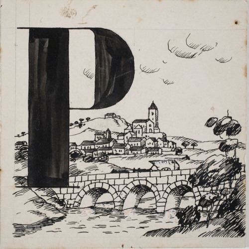 image for: Xavier Nogués - Lletra P (il·lustració per a l&#039;«Abecedari català per a nens» editat per la Llibreria Nacional Catalana de Salvat-Papasseit) - 1920