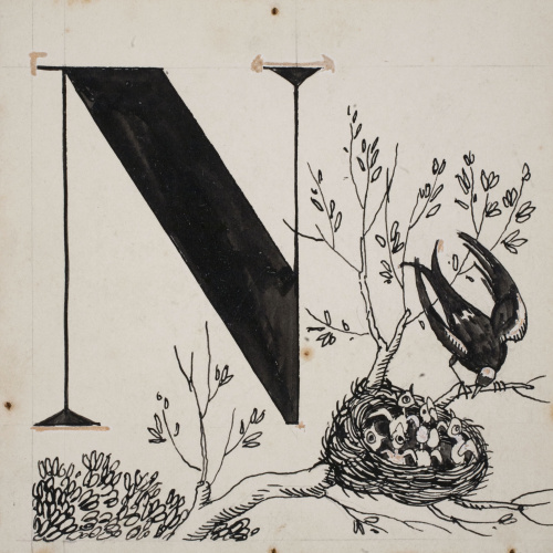 image for: Xavier Nogués - Lletra N (il·lustració per a l&#039;«Abecedari català per a nens» editat per la Llibreria Nacional Catalana de Salvat-Papasseit) - 1920
