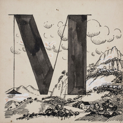 image for: Xavier Nogués - Lletra M (il·lustració per a l&#039;«Abecedari català per a nens» editat per la Llibreria Nacional Catalana de Salvat-Papasseit) - 1920