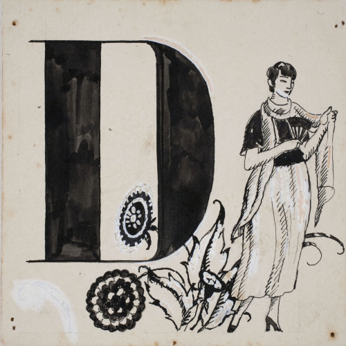 image for: Xavier Nogués - Lletra D (il·lustració per a l&#039;«Abecedari català per a nens». Variant no publicada) - 1920