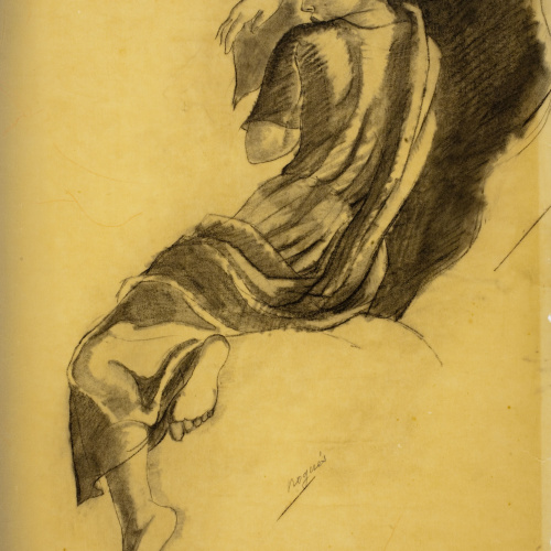 image for: Xavier Nogués - Dona asseguda. Estudi preparatori per a una de les figures del sostre del despatx de l&#039;alcalde a la Casa de la Ciutat de Barcelona - Cap a 1929-1933