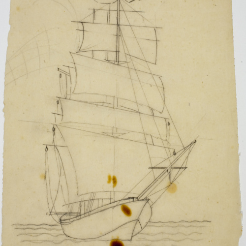 image for: Xavier Nogués - Veler. Estudi preparatori per a la decoració mural del plafó «El port» del despatx de l&#039;alcalde a la Casa de la Ciutat de Barcelona - Cap a 1929-1933