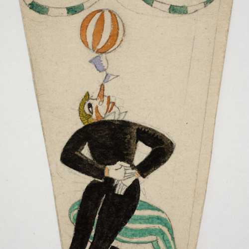 image for: Xavier Nogués - Equilibrista (escena de circ). Estudi preparatori per a la decoració de vidre esmaltat - Cap a 1924-1928