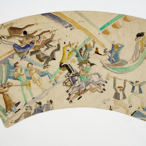image for: Xavier Nogués - Escenes de fira. Estudi preparatori per a la decoració de vidre esmaltat - Cap a 1924-1928