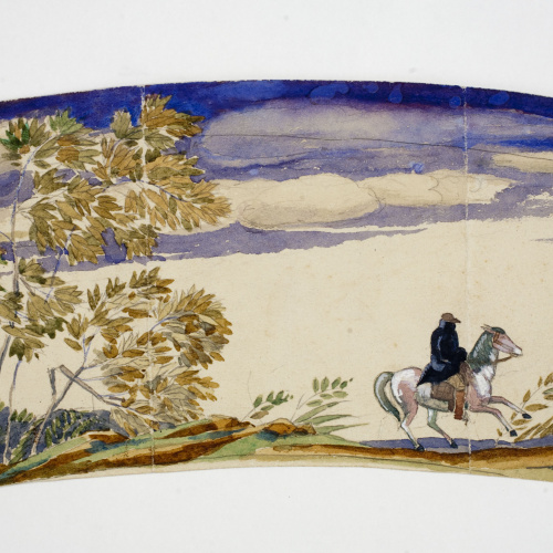 image for: Xavier Nogués - Genet en un paisatge. Estudi preparatori per a la decoració de vidre esmaltat - Cap a 1924-1928