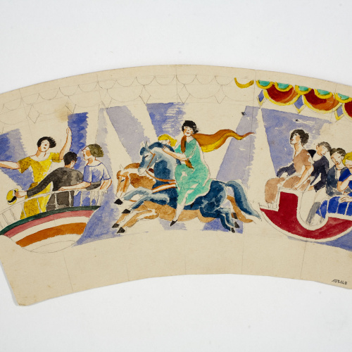image for: Xavier Nogués - Escenes de fira. Estudi preparatori per a la decoració de vidre esmaltat - Cap a 1924-1928