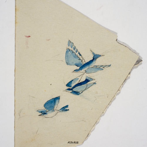 image for: Xavier Nogués - Ocells. Estudi preparatori per a la decoració de vidre esmaltat - Cap a 1924-1928