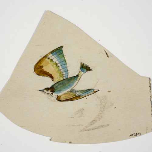 image for: Xavier Nogués - Ocell. Estudi preparatori per a la decoració de vidre esmaltat - Cap a 1924-1928