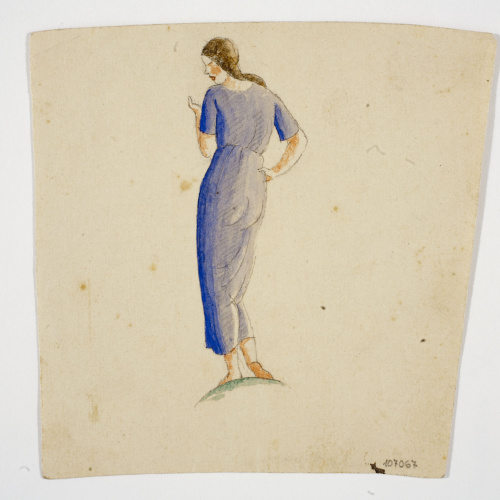 image for: Xavier Nogués - Dona d&#039;espatlles. Estudi preparatori per a la decoració de vidre esmaltat - Cap a 1924-1928