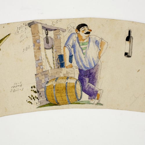 image for: Xavier Nogués - Aiguader. Estudi preparatori per a la decoració de vidre esmaltat - Cap a 1924-1928