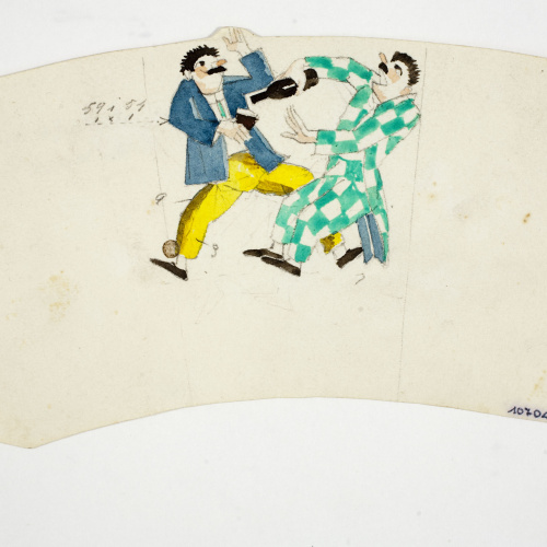 image for: Xavier Nogués - Borratxets. Estudi preparatori per a la decoració d&#039;un got de vidre esmaltat - Cap a 1924-1928