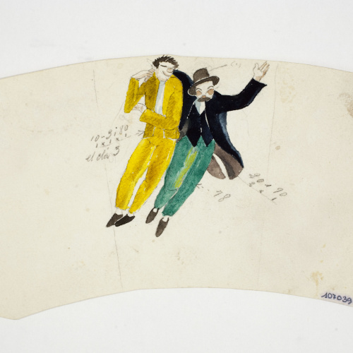 image for: Xavier Nogués - Borratxets. Estudi preparatori per a la decoració d&#039;un got de vidre esmaltat - Cap a 1924-1928