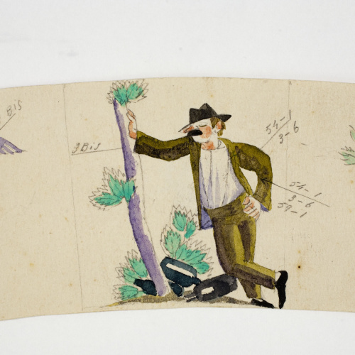 image for: Xavier Nogués - Borratxet. Estudi preparatori per a la decoració d&#039;un got de vidre esmaltat - Cap a 1924-1928