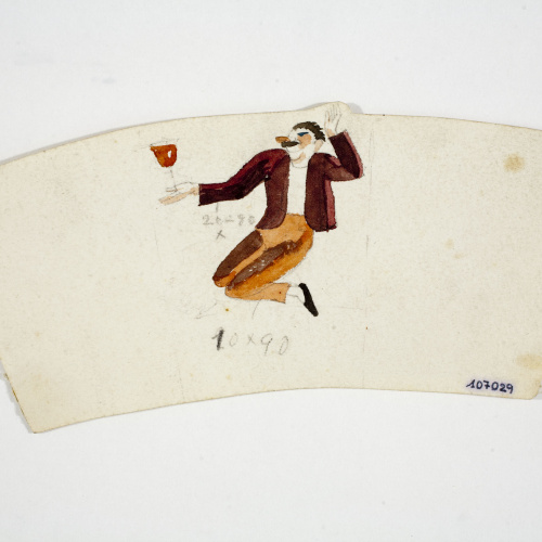 image for: Xavier Nogués - Borratxet. Estudi preparatori per a la decoració d&#039;un got de vidre esmaltat - Cap a 1924-1928