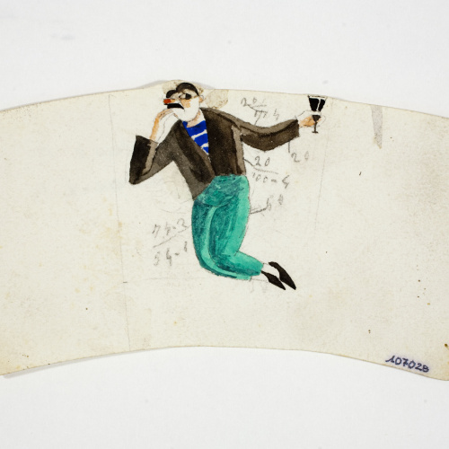 image for: Xavier Nogués - Borratxet. Estudi preparatori per a la decoració d&#039;un got de vidre esmaltat - Cap a 1924-1928