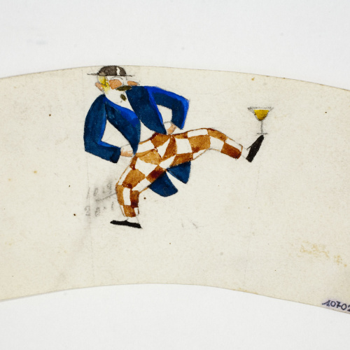 image for: Xavier Nogués - Borratxet. Estudi preparatori per a la decoració d&#039;un got de vidre esmaltat - Cap a 1924-1928