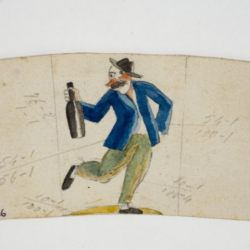image for: Xavier Nogués - Borratxet. Estudi preparatori per a la decoració d&#039;un got de vidre esmaltat - Cap a 1924-1928