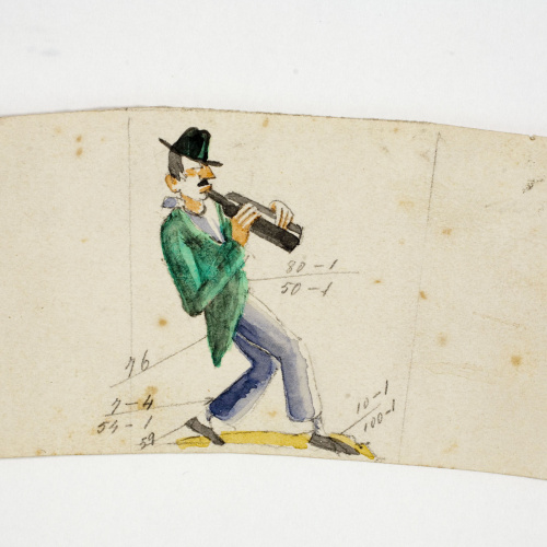 image for: Xavier Nogués - Borratxet. Estudi preparatori per a la decoració d&#039;un got de vidre esmaltat - Cap a 1924-1928