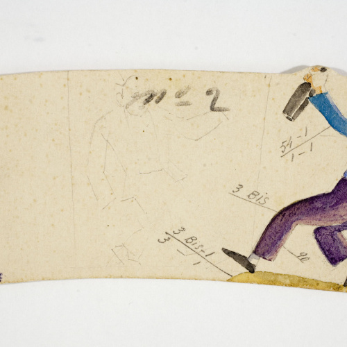 image for: Xavier Nogués - Borratxet. Estudi preparatori per a la decoració d&#039;un got de vidre esmaltat - Cap a 1924-1928