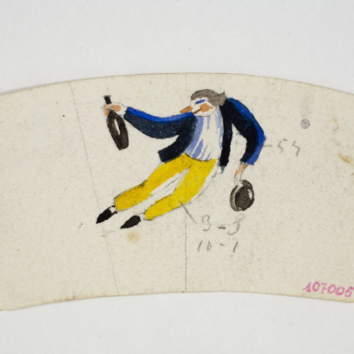image for: Xavier Nogués - Borratxet. Estudi preparatori per a la decoració d&#039;un got de vidre esmaltat - Cap a 1924-1928
