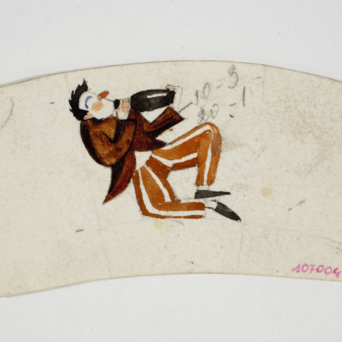 image for: Xavier Nogués - Borratxet. Estudi preparatori per a la decoració d&#039;un got de vidre esmaltat - Cap a 1924-1928