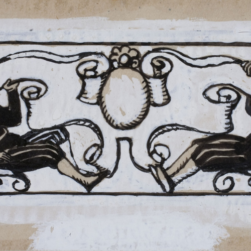 image for: Xavier Nogués - Composició ornamental amb figures - 1914