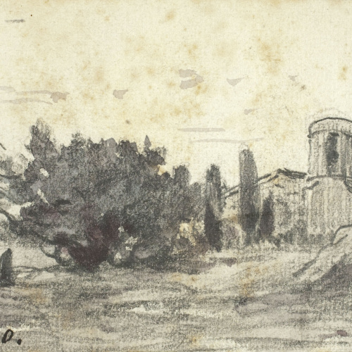 image for: Modest Urgell - Primer estudi per al quadre «Toc d&#039;oració» - Cap a 1876