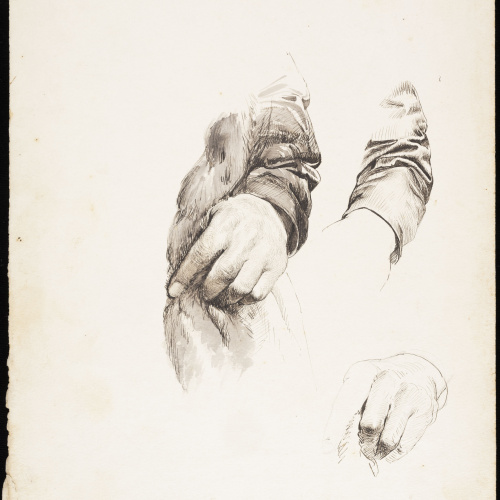 Eduard Llorens - Estudi de mans - Cap a 1854-1864 image for: Eduard Llorens - Estudi de mans - Cap a 1854-1864