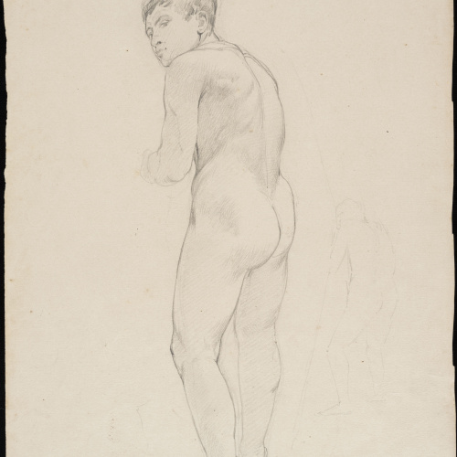 Eduard Llorens - Estudi de nu masculí - Cap a 1854-1864 image for: Eduard Llorens - Estudi de nu masculí - Cap a 1854-1864