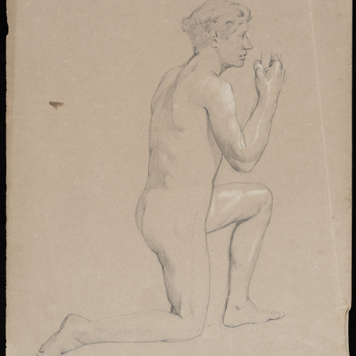 Eduard Llorens - Estudi de nu masculí - Cap a 1854-1864 image for: Eduard Llorens - Estudi de nu masculí - Cap a 1854-1864
