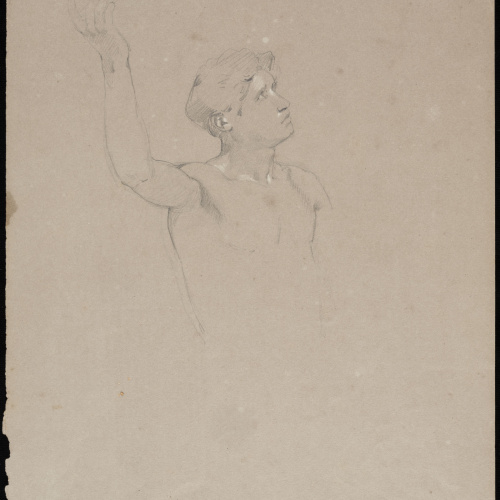 Eduard Llorens - Estudi de bust masculí - Cap a 1854-1864 image for: Eduard Llorens - Estudi de bust masculí - Cap a 1854-1864