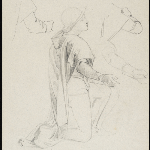Eduard Llorens - Estudi de patge i braços - Cap a 1854-1864 image for: Eduard Llorens - Estudi de patge i braços - Cap a 1854-1864