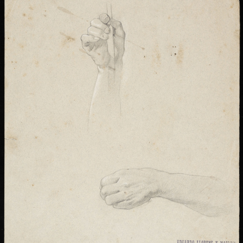 Eduard Llorens - Estudi de mans - Cap a 1854-1864 image for: Eduard Llorens - Estudi de mans - Cap a 1854-1864
