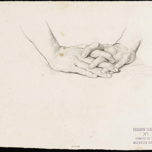 Eduard Llorens - Estudi de mans - Cap a 1854-1864 image for: Eduard Llorens - Estudi de mans - Cap a 1854-1864