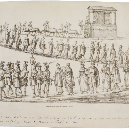 Bonaventura Planella - Tercer carro (Màscara reial commemorativa de la visita de Ferran VII i Maria Josepa Amàlia de Saxònia a Barcelona) - 1828 image for: Bonaventura Planella - Tercer carro (Màscara reial commemorativa de la visita de Ferran VII i Maria Josepa Amàlia de Saxònia a Barcelona) - 1828