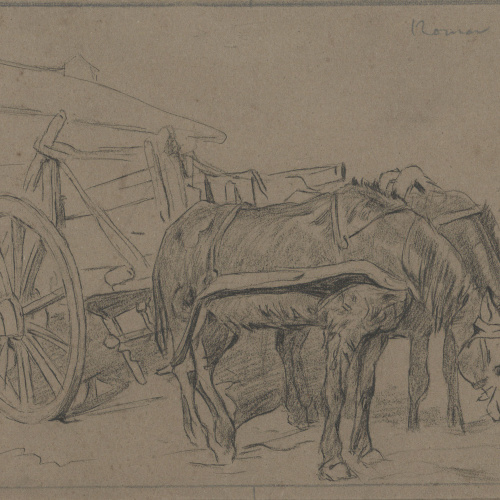 image for: Josep Lluís Pellicer - Carro i mules - 1866
