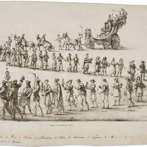 Bonaventura Planella - Segon carro (Màscara reial commemorativa de la visita de Ferran VII i Maria Josepa Amàlia de Saxònia a Barcelona) - 1828 image for: Bonaventura Planella - Segon carro (Màscara reial commemorativa de la visita de Ferran VII i Maria Josepa Amàlia de Saxònia a Barcelona) - 1828