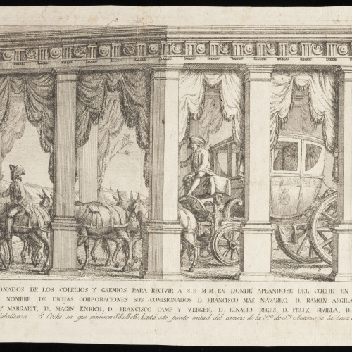 image for: Bonaventura Planella - Glorieta i carro triomfal ofert a Carles IV i Maria Lluïsa de Parma amb motiu de la seva arribada a Barcelona - 1802