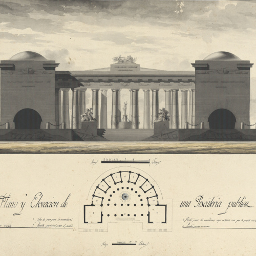 image for: Joaquim Rigalt - Plano y Elevacion de una Pescaderia publica - 30 de setembre de 1821