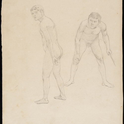 image for: Eduard Llorens - Nu masculí de dos joves - Cap a 1854-1864