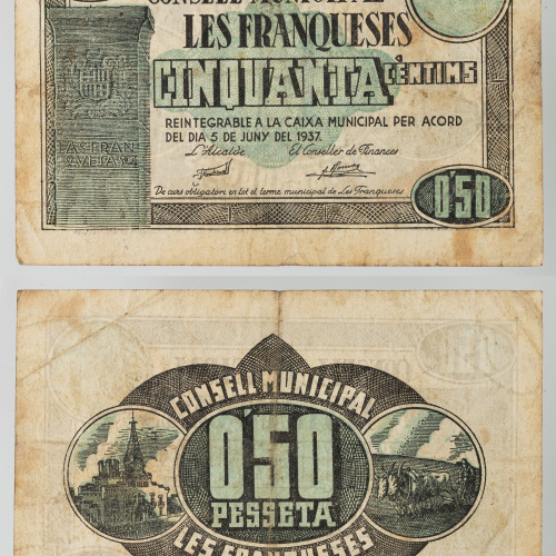 image for: Consell Municipal les Franqueses. Les Franqueses del Vallès - 50 cèntims - 1937