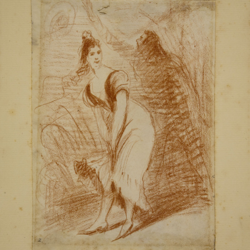 image for: Eugenio Lucas Velázquez - Dues figures - Cap a 1850-1870