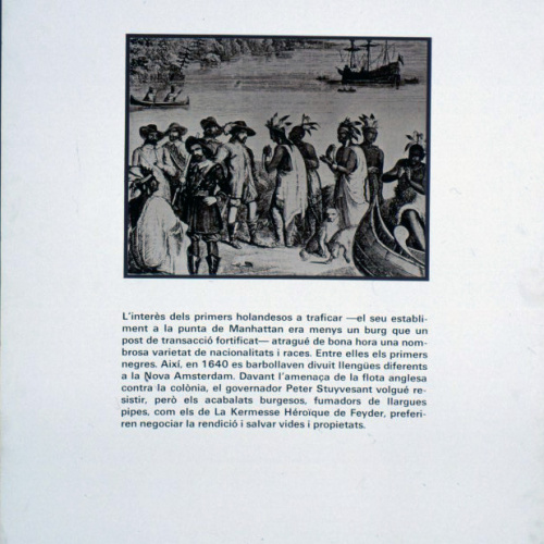 Carles Fontserè - Plafó 3. Primer assentament: 1626 «Henri Hudson mercadejant amb Algonquis i Mohawks» - 1984 image for: Carles Fontserè - Plafó 3. Primer assentament: 1626 «Henri Hudson mercadejant amb Algonquis i Mohawks» - 1984