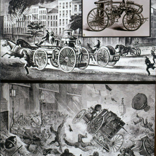 image for: Carles Fontserè - Plafó 40. Nova York 1626-1990: bombers del vuit-cents anant a apagar foc - 1984