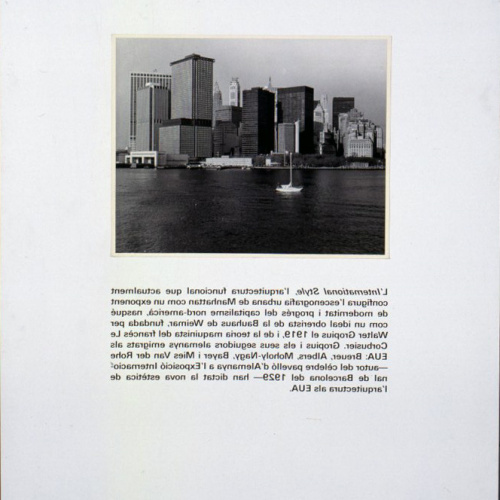 image for: Carles Fontserè - Plafó 114. 1970-84: els nous gratacels. Gratacels a la Sisena Avinguda, vista des del mar - 1955-1968