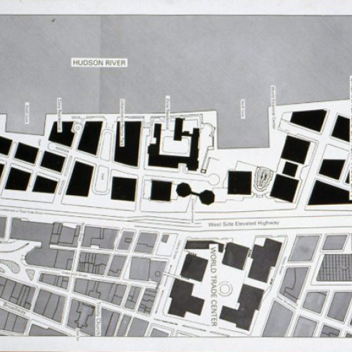 Carles Fontserè - Plafó 133 1984-90: projectes urbans. Plànol urbanització Battery Park - 1955-1968 image for: Carles Fontserè - Plafó 133 1984-90: projectes urbans. Plànol urbanització Battery Park - 1955-1968