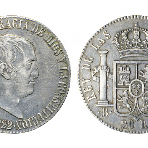 image for: Ferran VII d&#039;Espanya - 20 rals - 1822