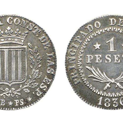 image for: Isabel II d&#039;Espanya - 1 pesseta - 1836
