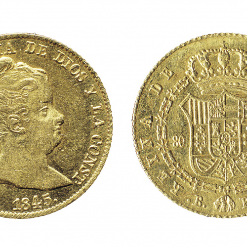 image for: Isabel II d&#039;Espanya - 80 rals - 1845