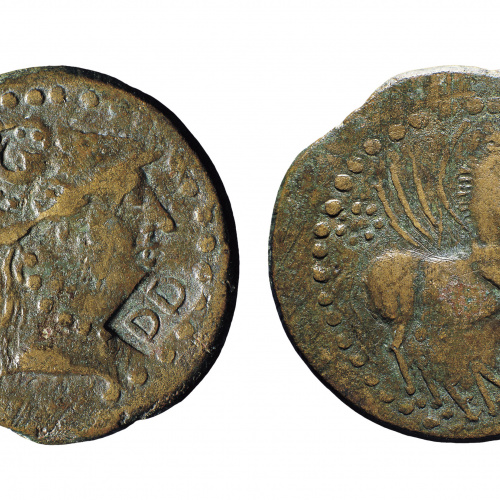 image for: Emporiae - As d&#039;Emporiae amb contramarca «DD» i dofí - Inicis del segle I
